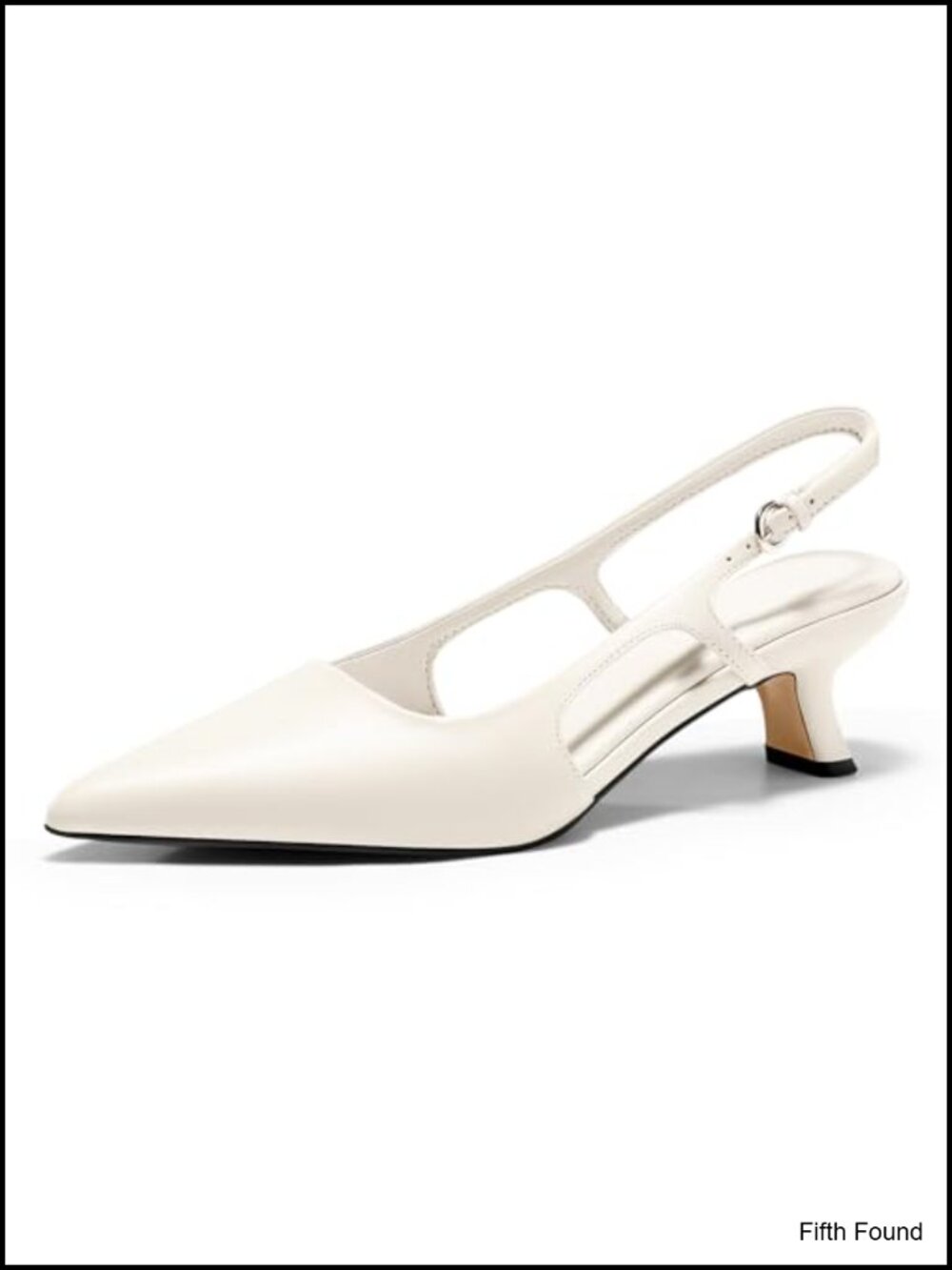 Coutgo Women's Pointed Toe Slingback Kitten Heel Pump